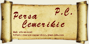 Persa Čemerikić vizit kartica